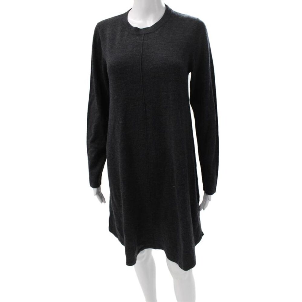 Repeat Womens Sweater Dress Gray Wool Long Sleeve Knee Length Size M